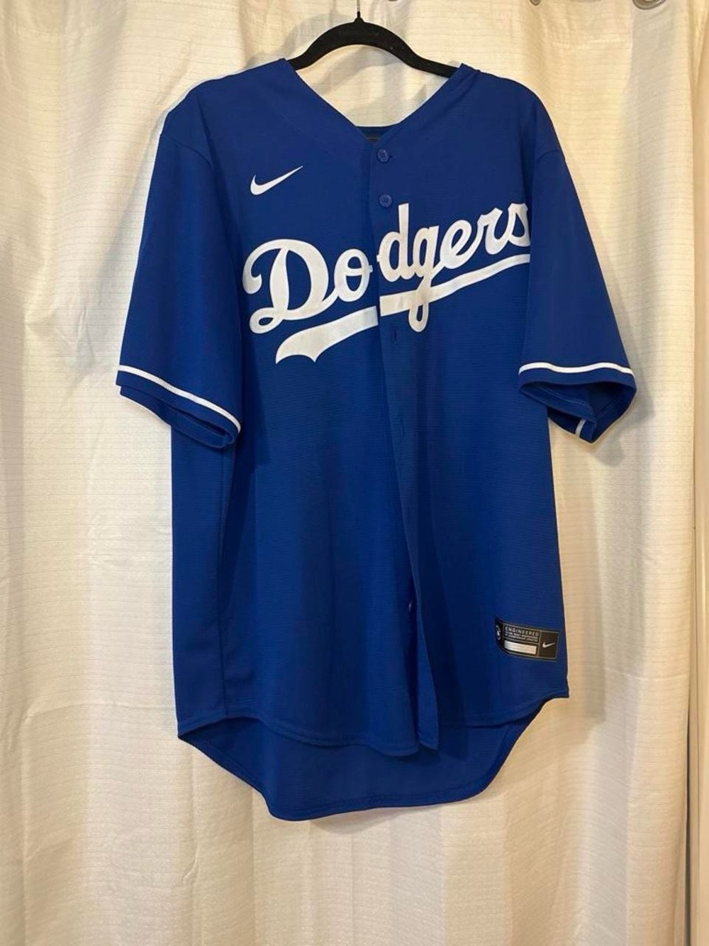 Nike Dodgers Royal Blue Button-Up Baseball Jersey size L